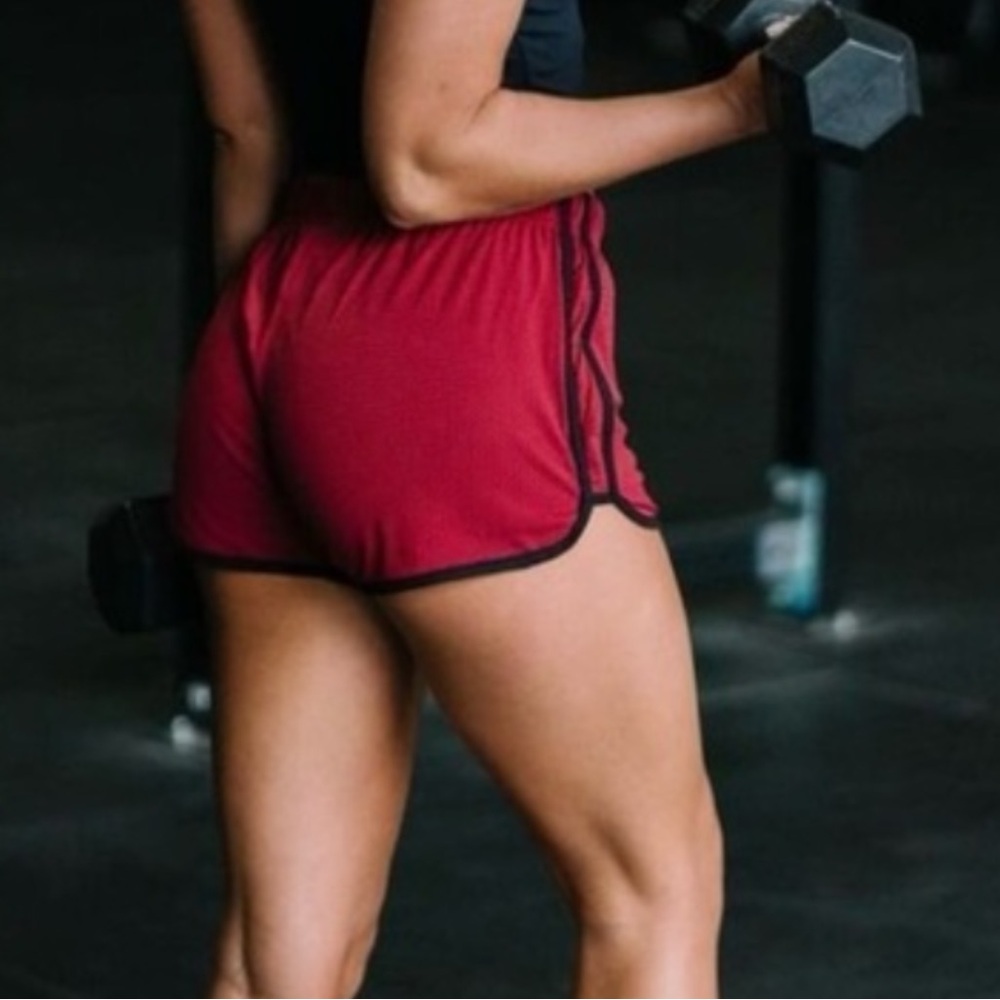 BUNDLE ZYIA Training Day Reversible Mesh Shorts Maroon and Black Small
